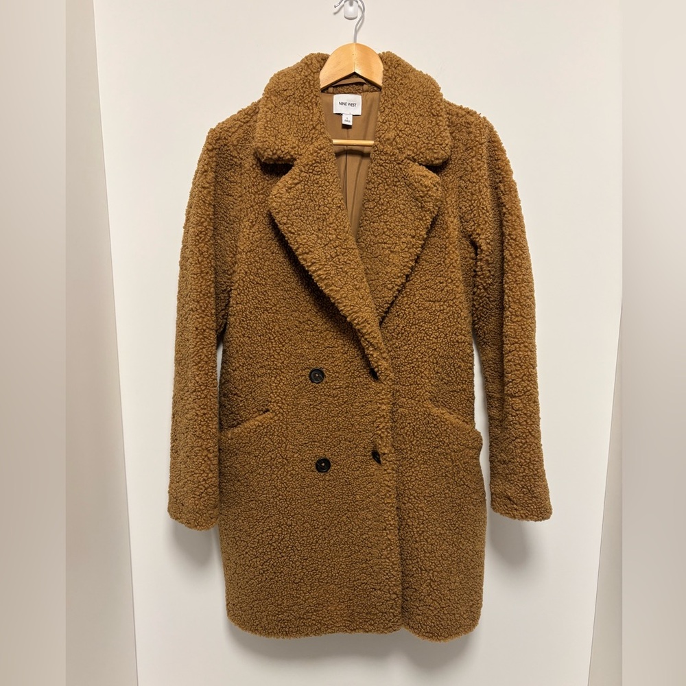 Nine West Women's Brown Teddy Coat